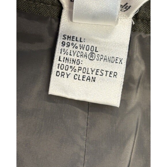 Vtg. Talbots Wool Blend Pants Sz 8 Wide Leg Trouser Green Minimalist Career - Picture 6 of 6